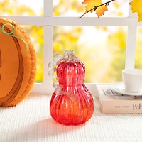 Glitzhome® 8.5" Fall Red Glass Gourd with Glitter