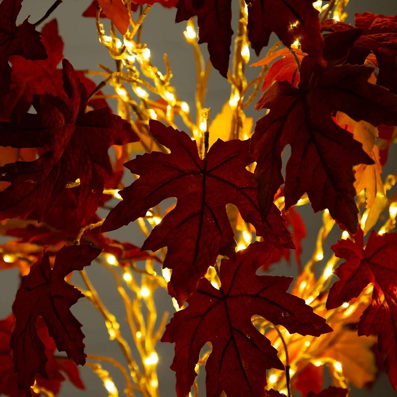 6ft. Pre-Lit Autumn Weeping Maple Artificial Fall Tree with 300 Warm White LED Lights