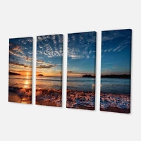 Designart - Tranquil Beach and Whimsical Clouds