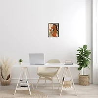 Stupell Industries Woman With Red Floral over Green Palm Leaves in Frame Wall Art