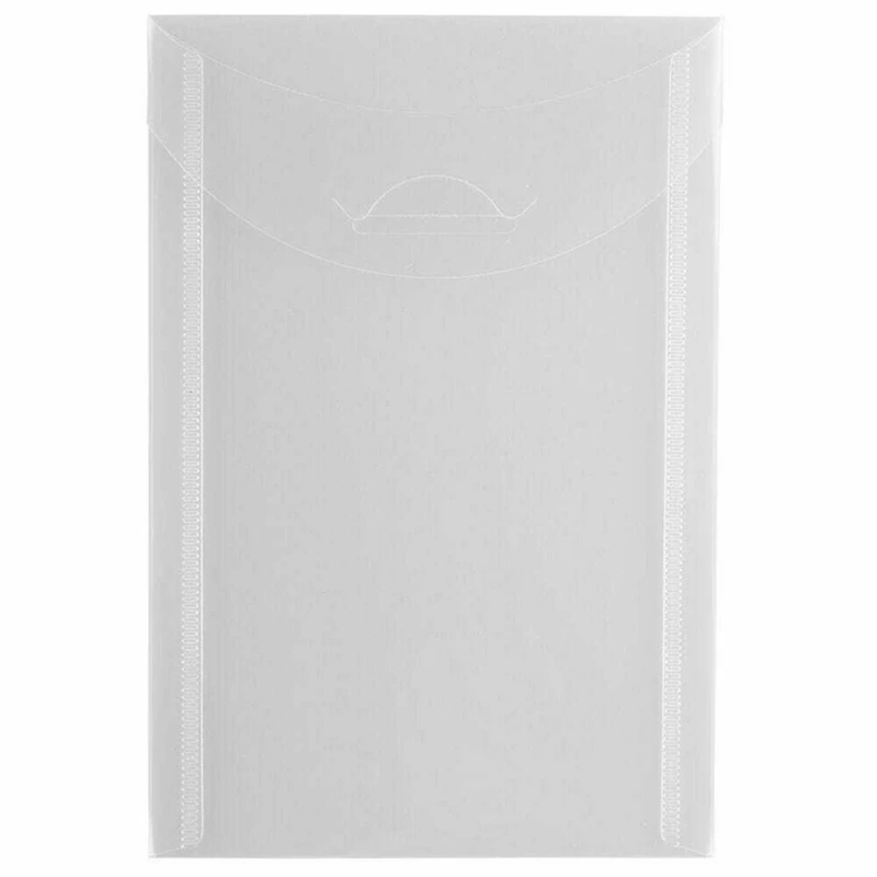 JAM Paper 4.13" x 6" Clear Plastic Tuck Flap Open End Envelopes, 24ct.