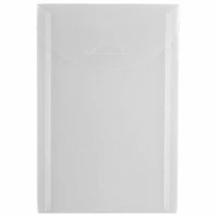 JAM Paper 4.13" x 6" Clear Plastic Tuck Flap Open End Envelopes, 24ct.