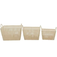 Cotton Handmade Storage Basket with Handles Set of 3 12", 11