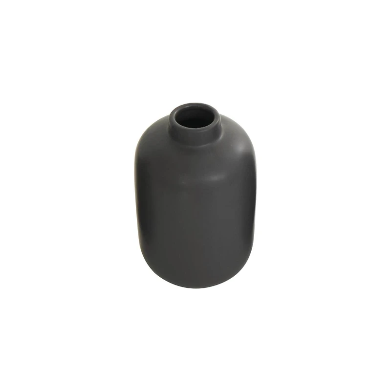 8" Black Minimalistic Ceramic Cylinder Vase