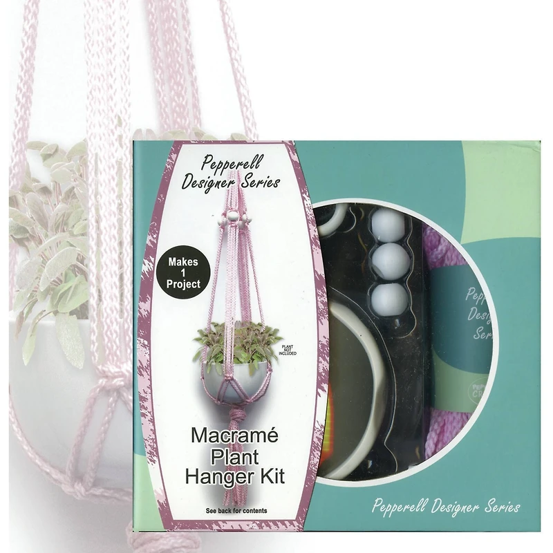 Pepperell Designer Pink Macramé Plant Hanger Kit