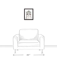 Sweet Raccoon 12.73" x 15.73" Black Framed Canvas