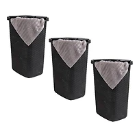 Mind Reader 60L Hamper Laundry Basket with Cutout Handles, 3-Pack