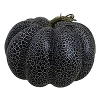 7" White & Black Fall Harvest Tabletop Pumpkin Set