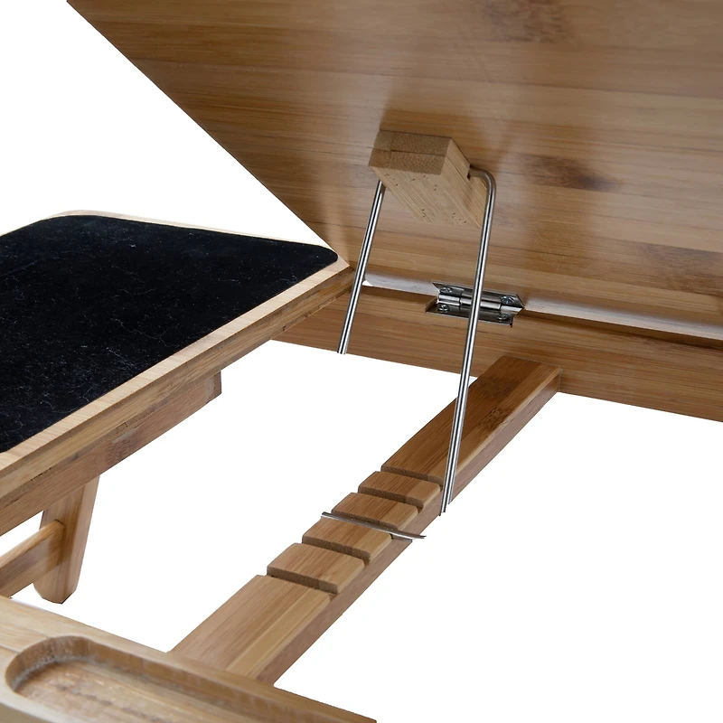Mind Reader Bamboo Adjustable Lap Desk with Foldable Legs