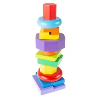 Toy Time Wooden Rainbow Stacking Shapes Set