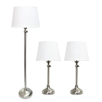 Lalia Home Brushed Nickel Extendable Lamp Set