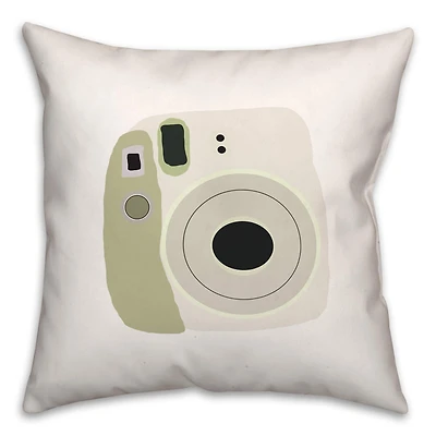 Green Polariod 18" x 18" Throw Pillow