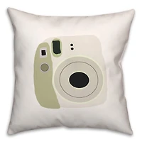 Green Polariod 18" x 18" Throw Pillow