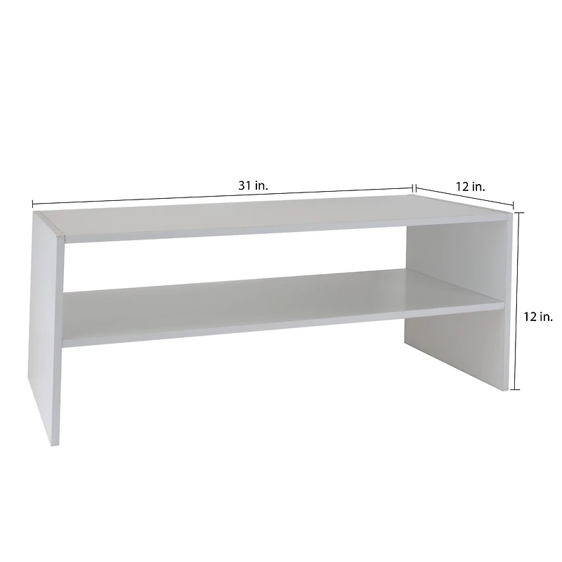 Organize It All White 2 Shelf Stackable Shoe Rack
