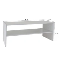 Organize It All White 2 Shelf Stackable Shoe Rack