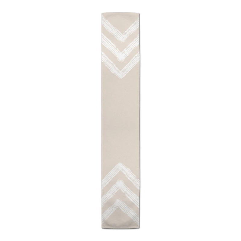 7.5ft. Neutral Zags Cotton Twill Table Runner