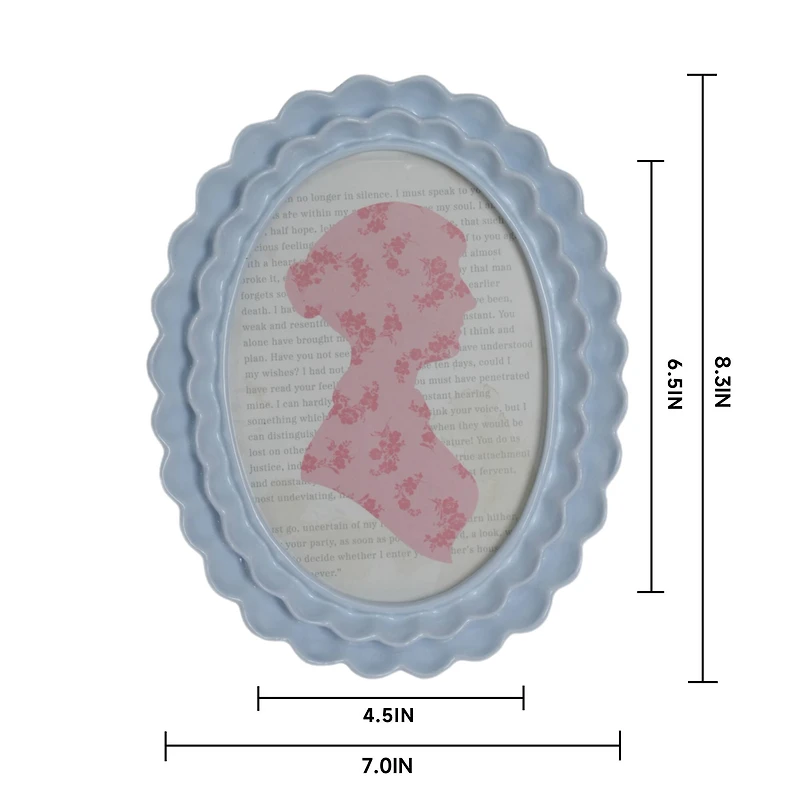 Just Jane 5" x 7" Layered Wave Oval Frame by Studio Décor