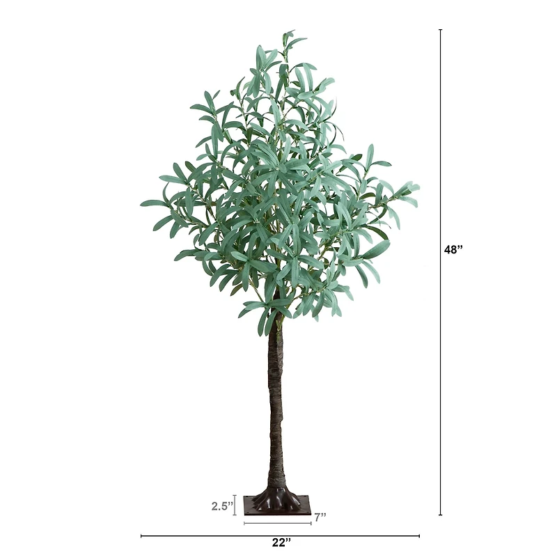 4ft. Pre-Lit Artificial Olive Tree with Warm White LED Lights