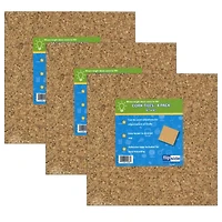 Flipside Products 6" x 6" Natural Cork Tiles, 3 Packs of 4