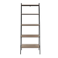 Walker Edison 72" Mocha Industrial Modern Ladder Bookshelf
