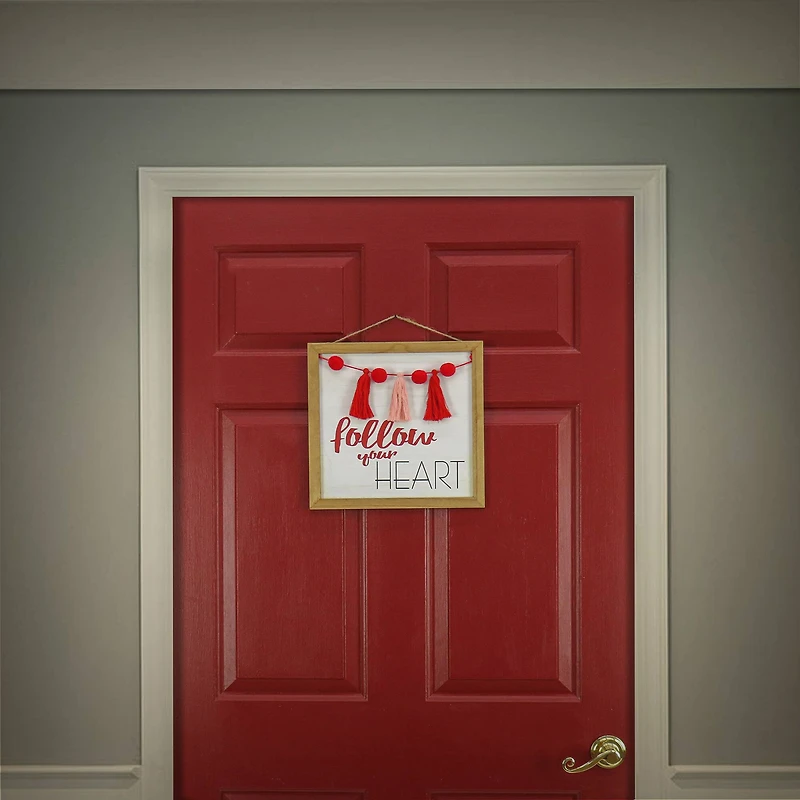 13" Valentine's Day Collection Red Follow Your Heart Hanging Wall Decoration