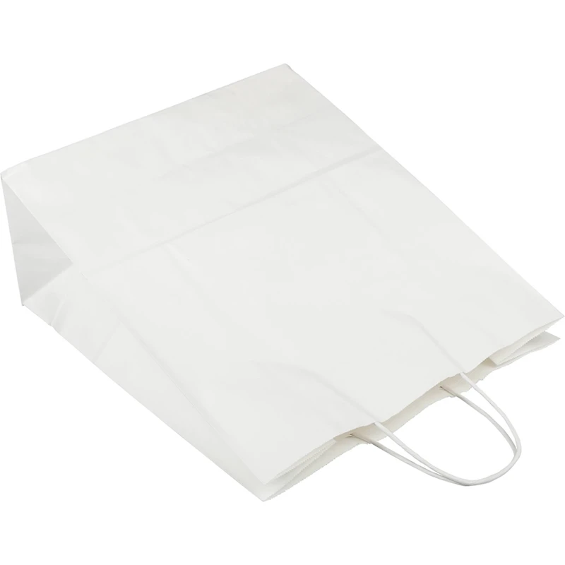 JAM Paper 15.5" White Kraft Solid Gift Bags, 100ct.