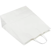 JAM Paper 15.5" White Kraft Solid Gift Bags, 100ct.