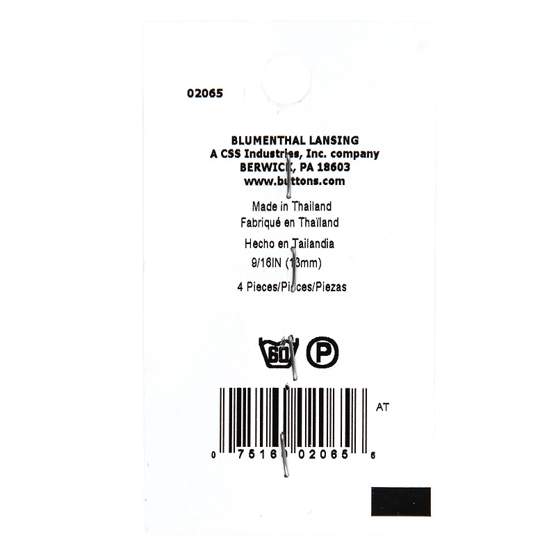 LaMode 9/16" Black Domed Shank Buttons, 4ct.