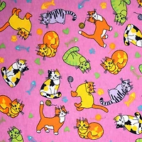 Feldman Pink Cats Cotton Flannel