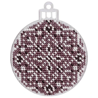 Wonderland Crafts Purple Fair Isle Ball Ornament Bead Embroidery on Plastic Kit