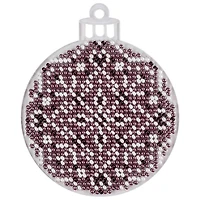 Wonderland Crafts Purple Fair Isle Ball Ornament Bead Embroidery on Plastic Kit