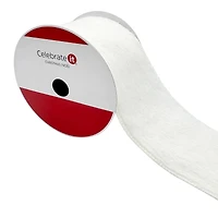 3.5" x 9ft. White Wired Faux Fur Ribbon by Celebrate It®
