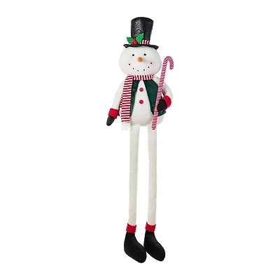 Glitzhome® 60"H Christmas Oversized Fabric Snowman With Dangle Legs