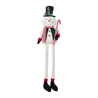 Glitzhome® 60"H Christmas Oversized Fabric Snowman With Dangle Legs
