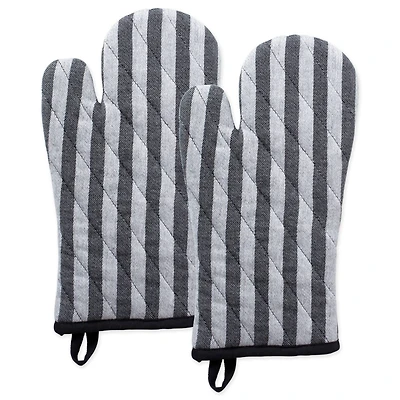 DII® Black & White Stripe Oven Mitt Set, 2ct.