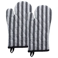 DII® Black & White Stripe Oven Mitt Set, 2ct.