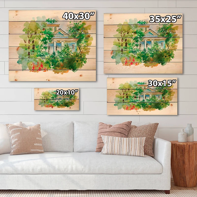 Designart - White House In The Woods