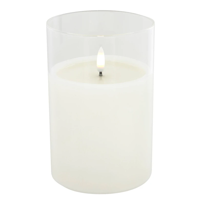 4" x 6" LED Glass Wax Flickering Candle by Ashland