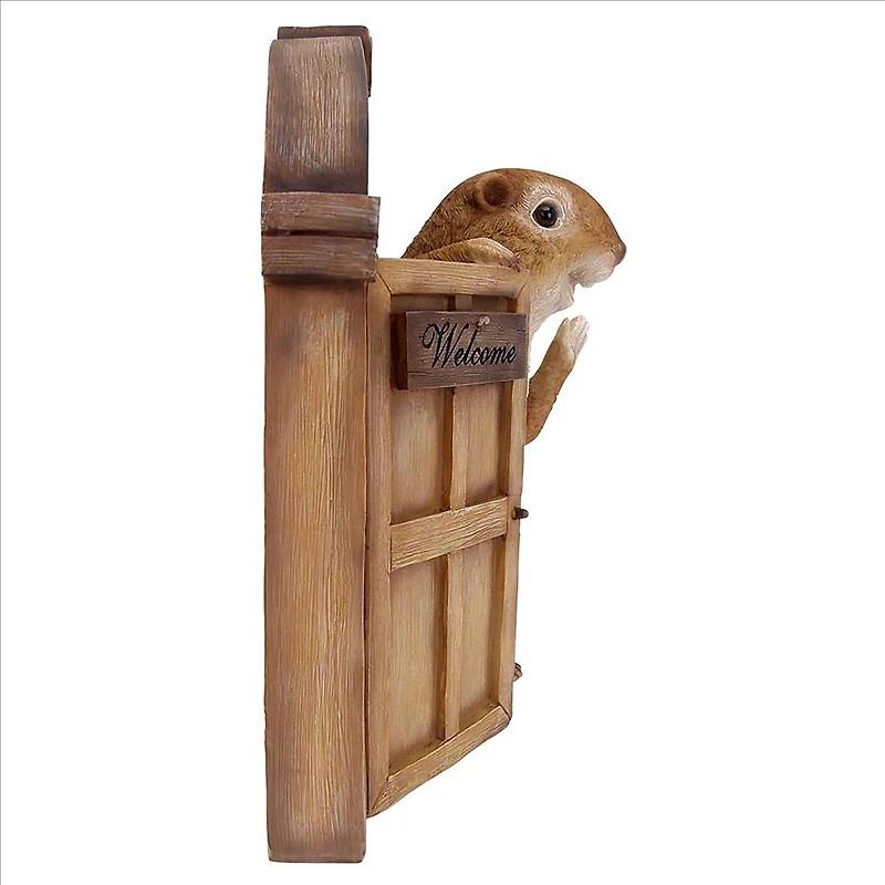 Design Toscano 11" Welcome Squirrel Tree House Door Sculpture