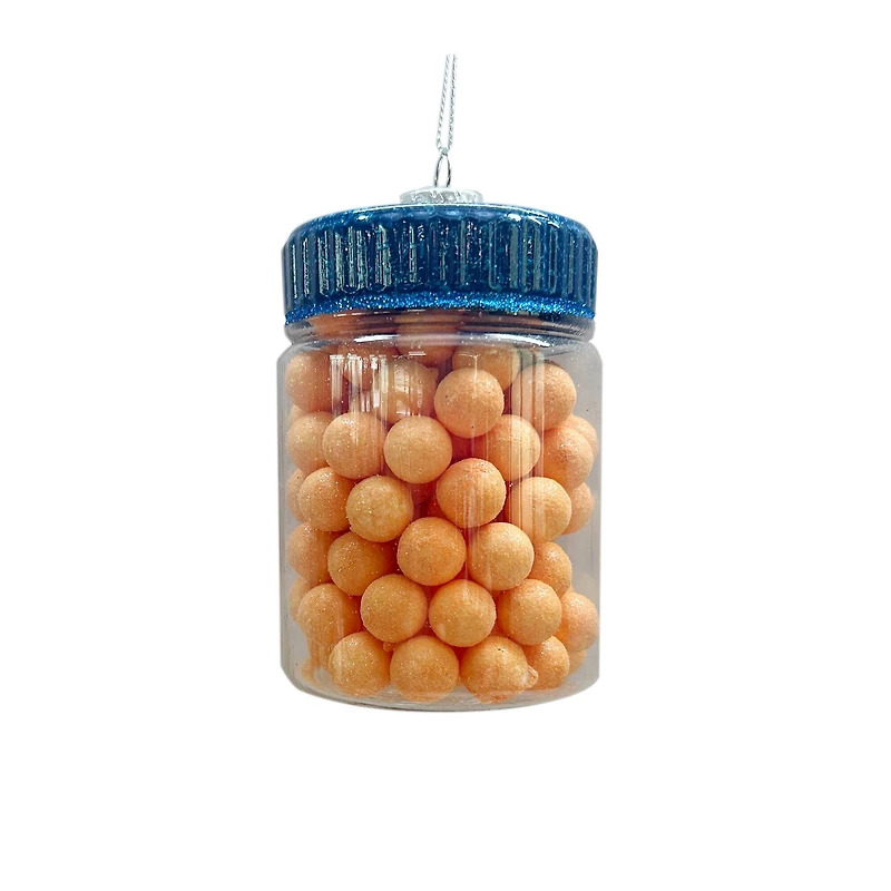 3.75" Blue & Orange Cheese Balls Glass Ornament by Ashland®