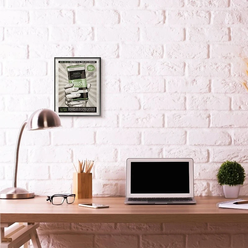 Stupell Industries Extra Strong Trust Wall Art in Black Frame