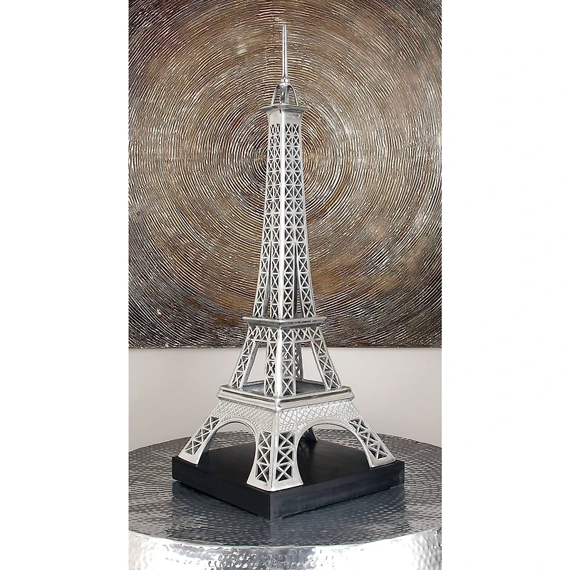 42" Silver Aluminum Eiffel Tower Sculpture