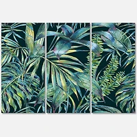 Designart - Natural Leaves Exotic On Dark I