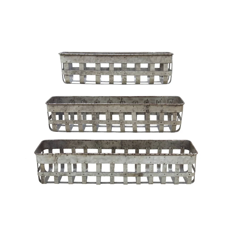 Hello Honey® Rectangle Open Weave Iron Baskets Set