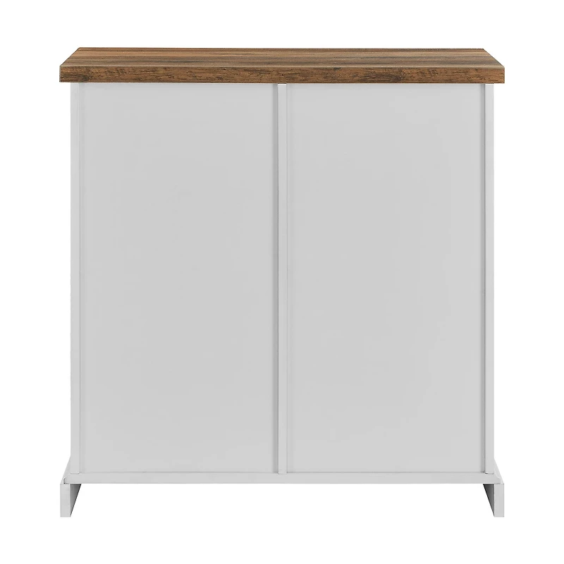 Walker Edison Reclaimed Barnwood 32" Sliding Barn Door Farmhouse Accent Cabinet