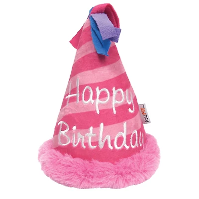 fouFIT Birthday Hat Crinkle Plush Dog Toy