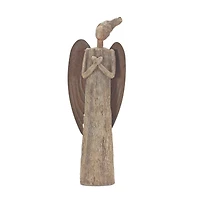 15" Rustic Tree Angel Statue
