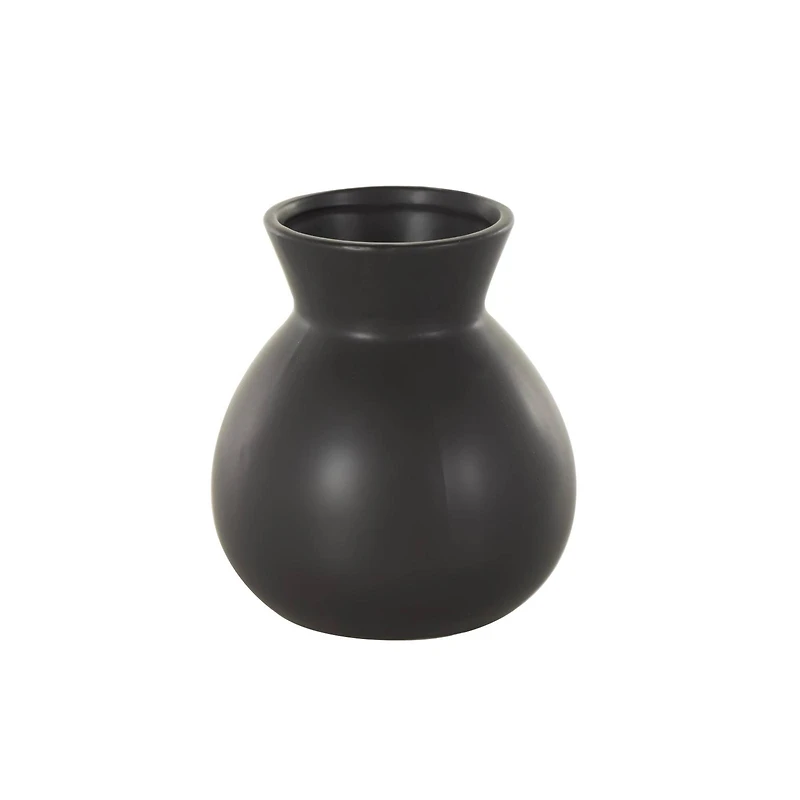 7.75" Black Ceramic Minimalistic Vase