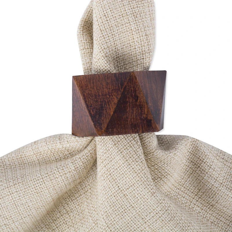 DII® Wood Triangle Napkin Rings, 6ct.