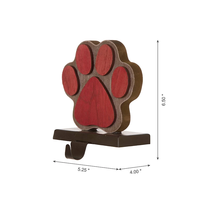 Glitzhome® Paw Print Christmas Stocking Holder Set